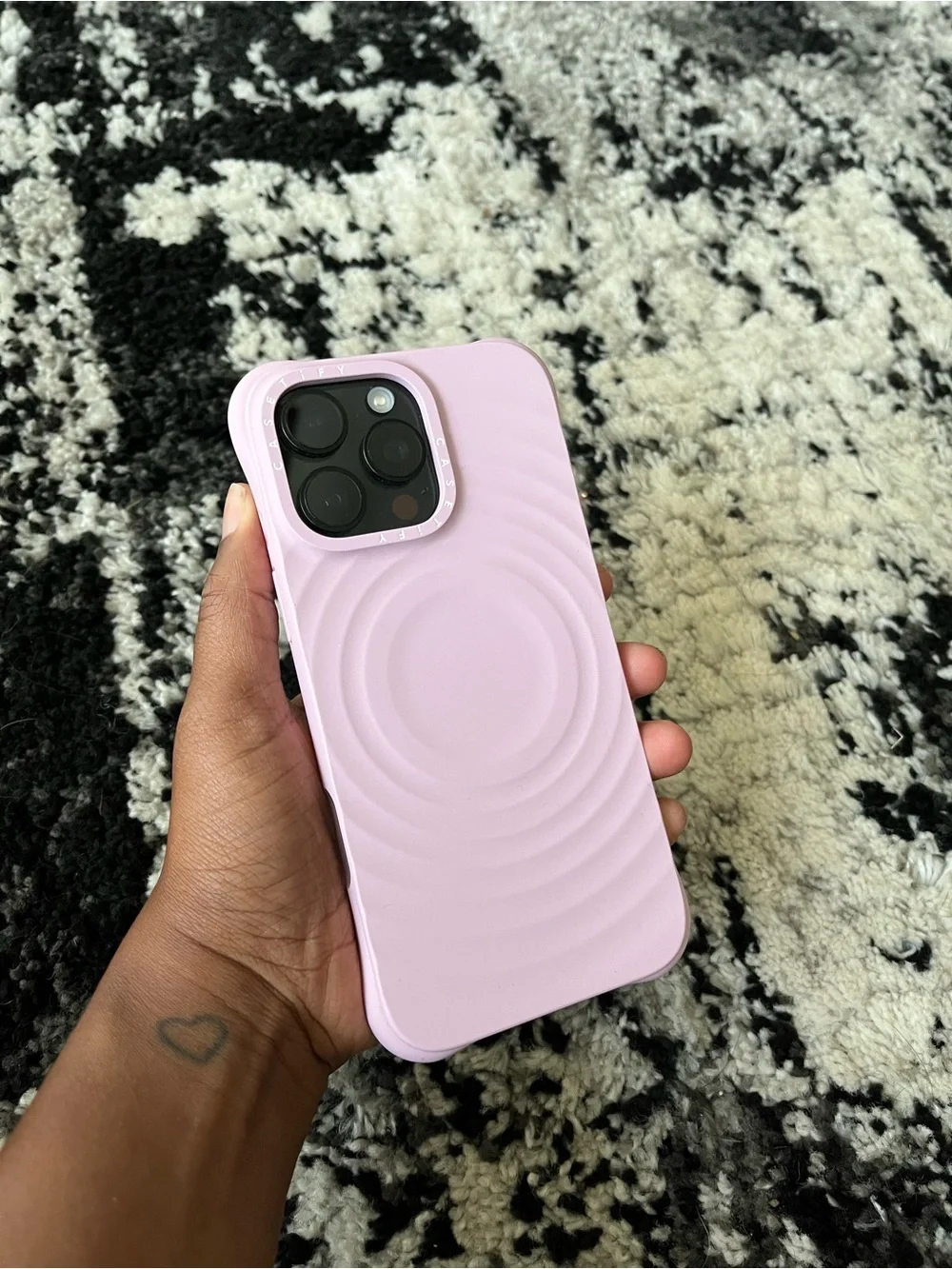 Pink Protective Phone Case with Ripple Design